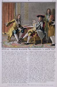 Duguay-Trouin (1673-1736) vertelt zijn zeeheldendaden aan Lodewijk XIV, gegraveerd door Madame de Cernel (1753-1834), 1789 door Antoine Louis Francois Sergent Marceau